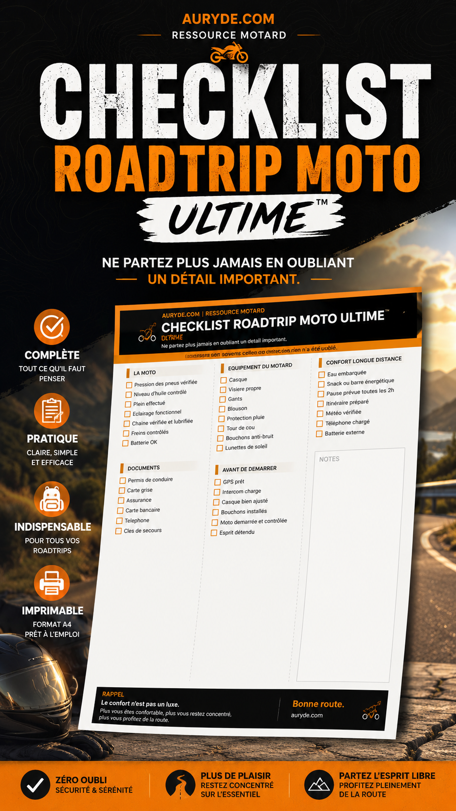 CHECKLIST ROADTRIP MOTO ULTIME